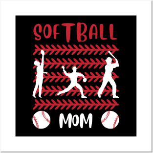 My Favorite Softball Player Calls Me Mom Gift for Softball Mother mommy mama Posters and Art